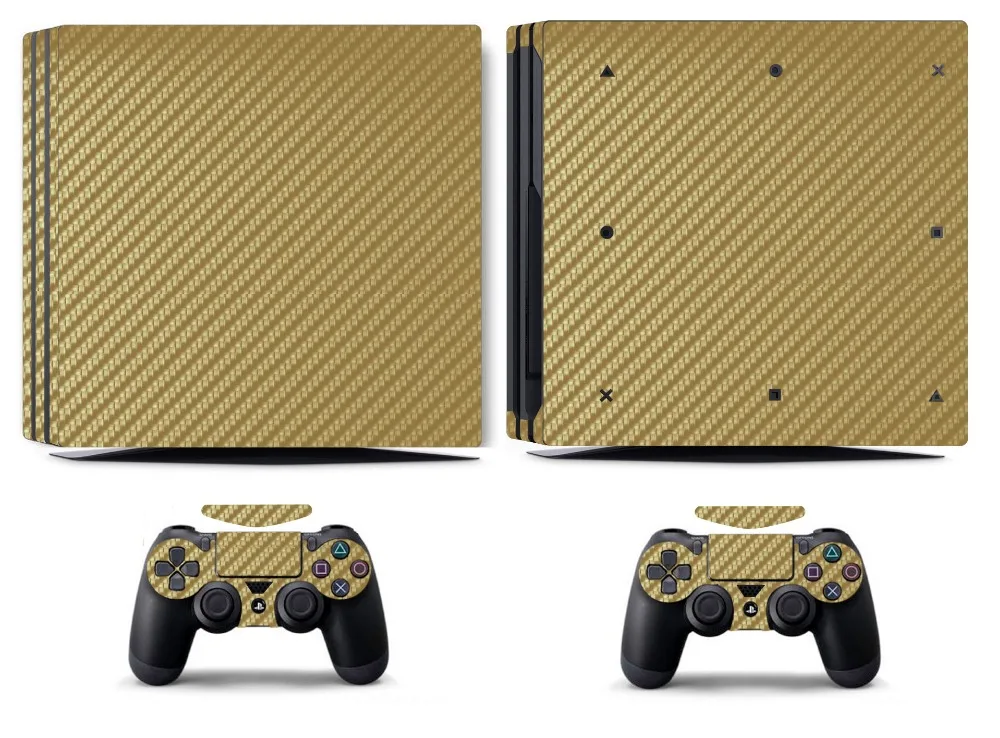 Наклейка из золотого углеродного волокна для PS4 PRO наклейка виниловой кожи Sony Pro