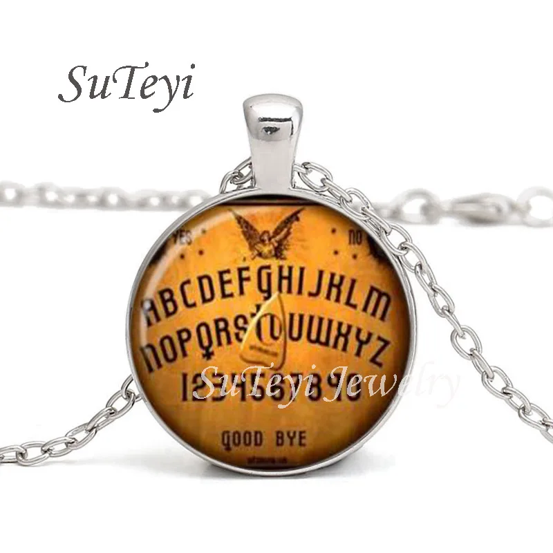 SUTEYI модные планшетка стекло кабошон ожерелье Черный Стальной Цвет цепи