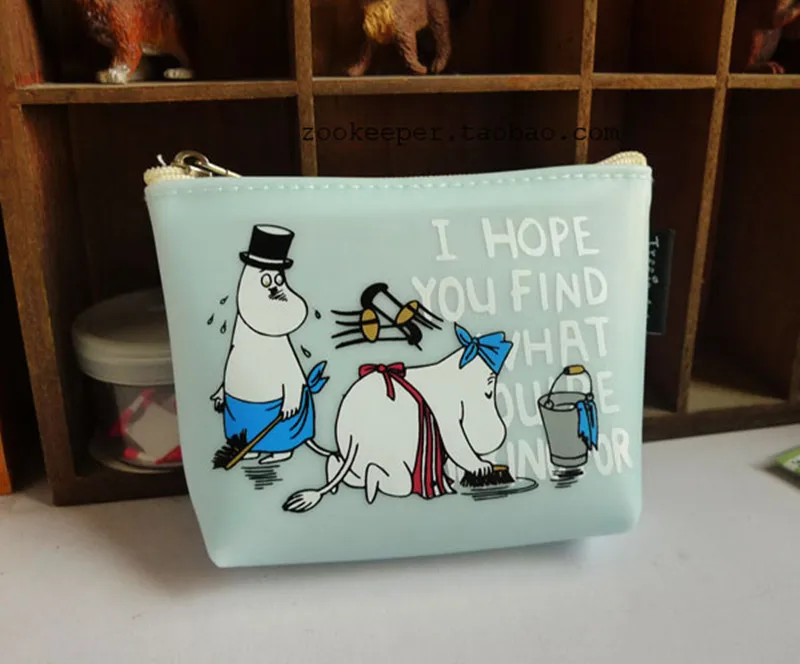 Moomin, сумка для хранения монет, ПП, хлопок, органайзер для багажа, дорожная сумка, органайзер для кабеля, сумка, USB флеш-накопители, чехол для цифрового хранения - Цвет: Синий