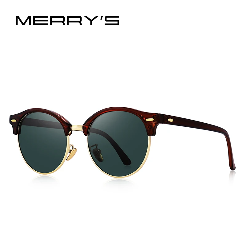 C05 Brown MERRYS DESIGN Men Women Classic Retro Rivet Polarized Sunglasses Unisex Glasses Fashion Male Eyewear UV400 Protection S8054N - Lenses Color: C05 Brown