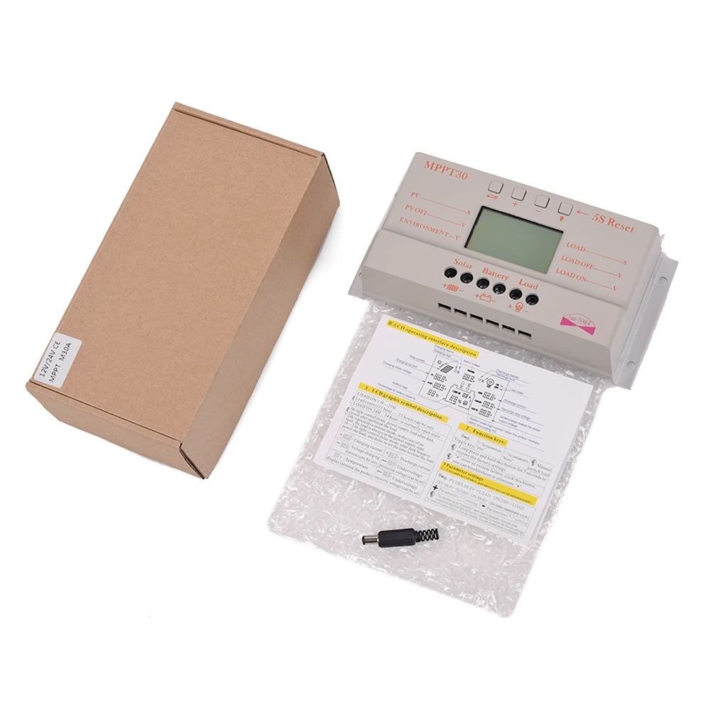 OOYCYOO MPPT 30A / 20A 10A зарядное устройство для солнечной батареи черный цвет свинцово