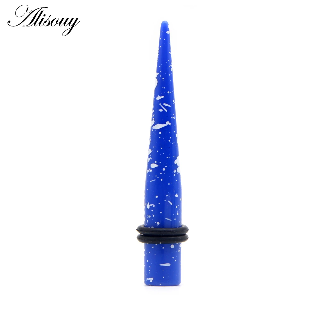 Blue Alisouy 2 шт. панк конус формы Crylic ушной Тапер-растяжка туннельная Вилка расширитель Растяжка пирсинг Тело сережки, украшение для пирсинга расширители - Metal color: Blue