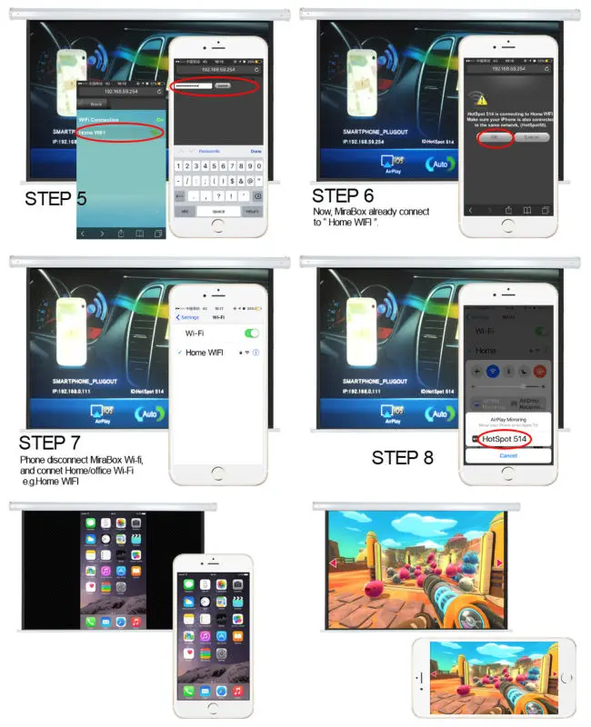 5G автомобильный Wifi Mirrorlink Box HDMI Поддержка Youtube зеркальное отображение для IOS10/IOS9/android SAMSUNG
