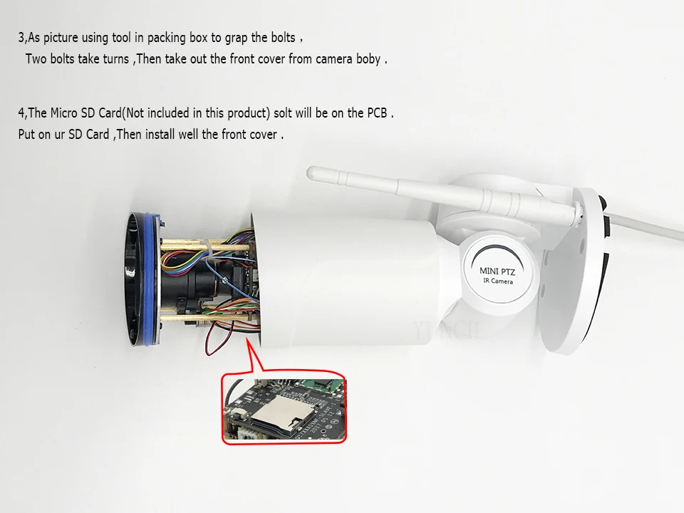 YUNCH Draadloze Pan tilt Zoom CCTV IP камера 2MP Full HD Netwerk мини PTZ купольная 4X zoom wifi P2P