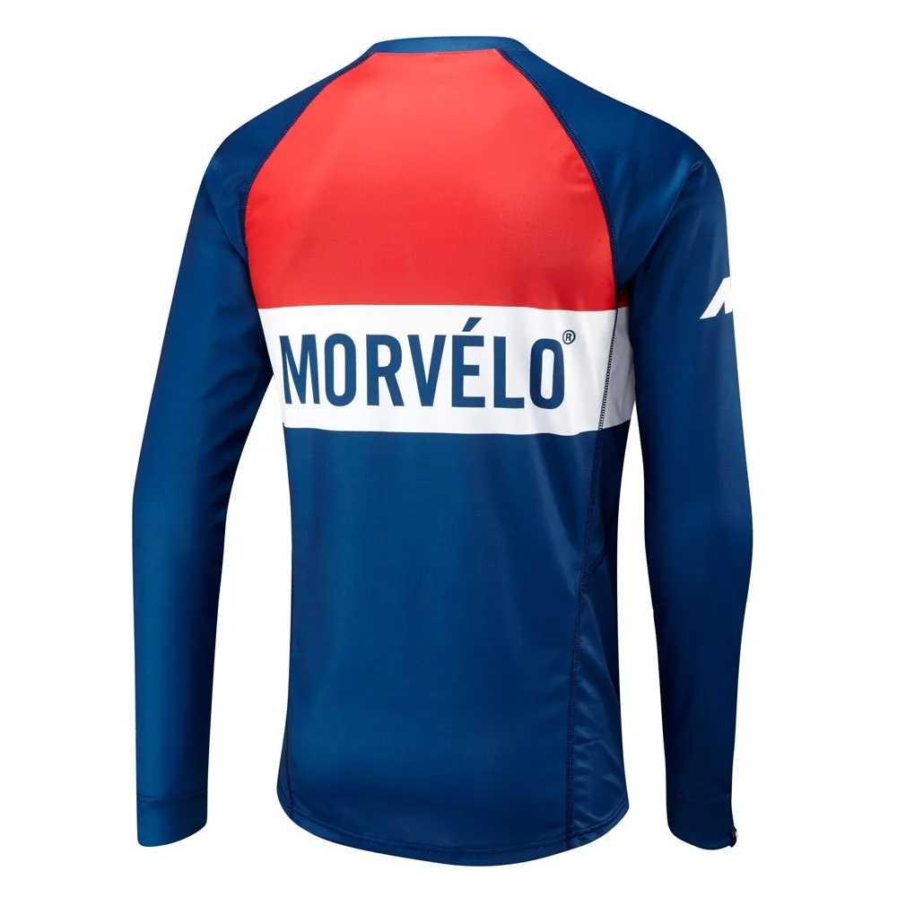 Новый Morvelo MTB Мотокросс синий веломайка DH MX мужские футболки с длинными рукавами