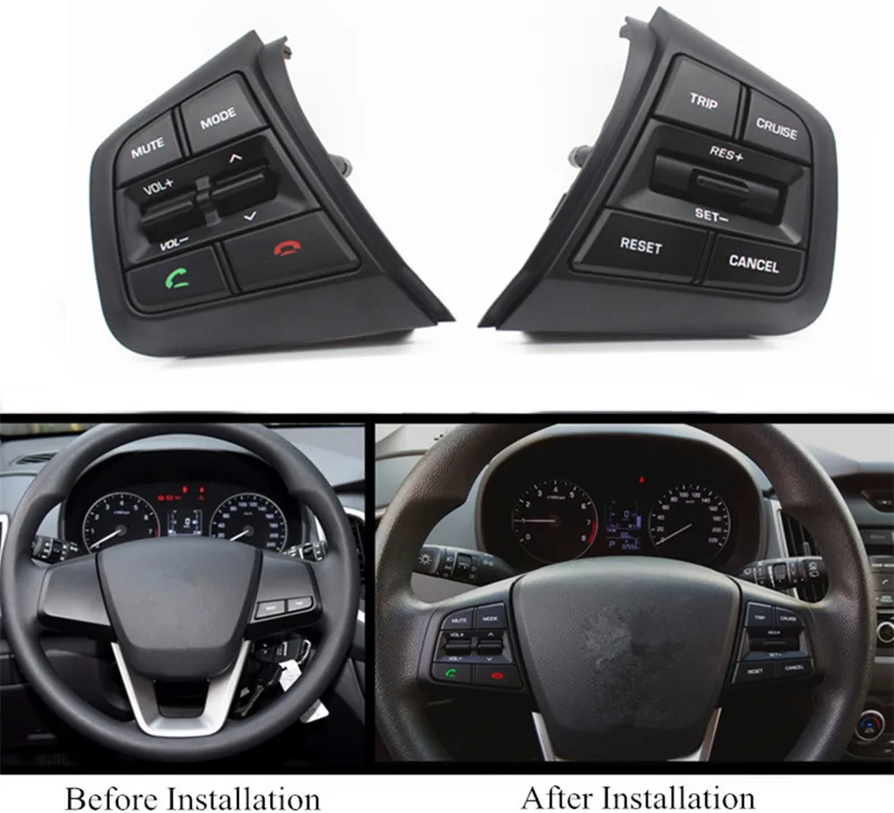 PUFEITE кнопочный переключатель для hyundai creta ix25 1.6L кнопки рулевого колеса круиз громкости телефон Функция задний светильник аксессуары для автомобиля