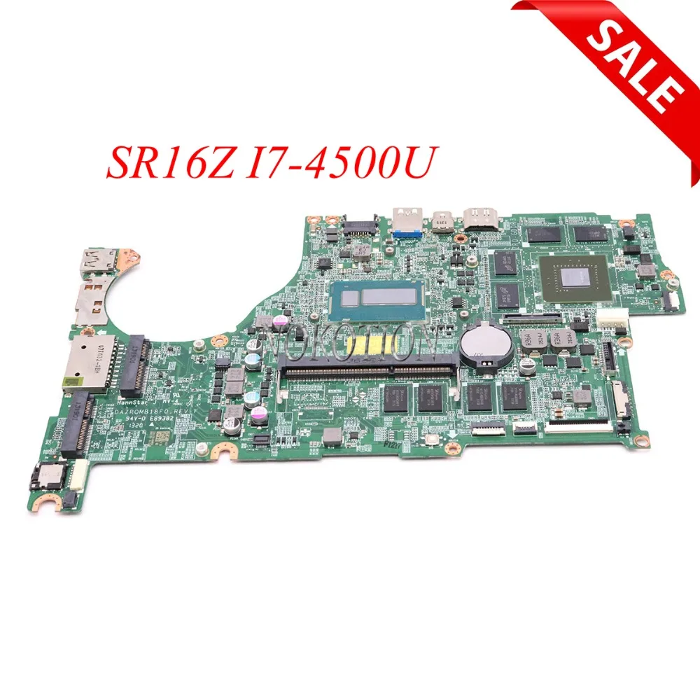 

NOKOTION DAZRQMB18F0 Main board For acer aspire V5-573G NBMB611001 NB.MB611.001 laptop motherboard GT750M 4G SR16Z I7-4500U