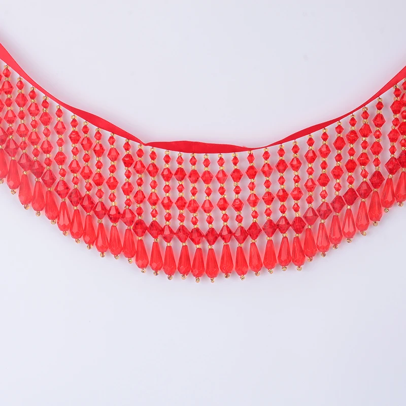 1 ярд/партия красная бахрома с бисером модная кисточка для одежды ткань шитья