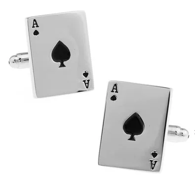 

Free Shipping Pocker Cufflinks Wholesale&retail Novelty Casino Playing Card Design Quality Brass Material Best Gift For Men