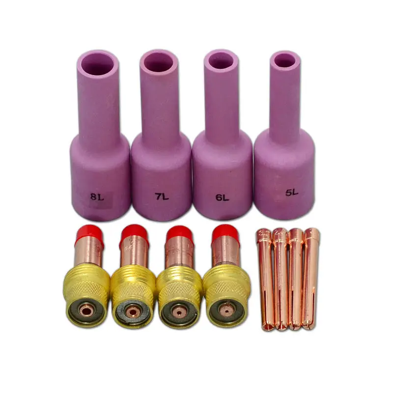 Набор для TIG газовые линзы корпус длинная алюминиевая насадка расходные