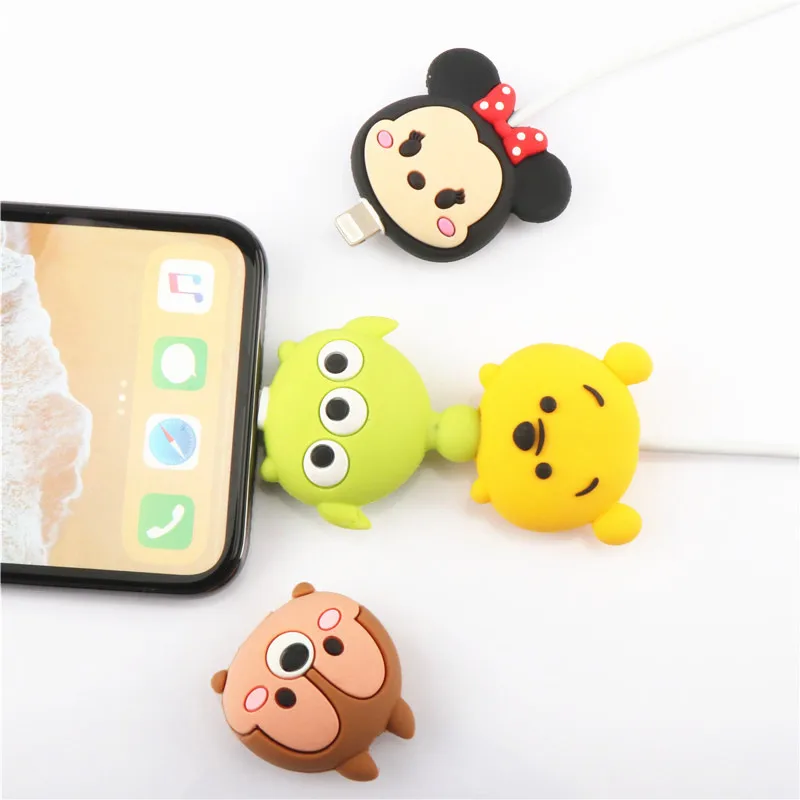 SIANCS защита для кабеля "укус" для iphone, Usb кабель, мультяшный кукольный органайзер, намотка, милый стежок, держатель провода для iphone, кабель