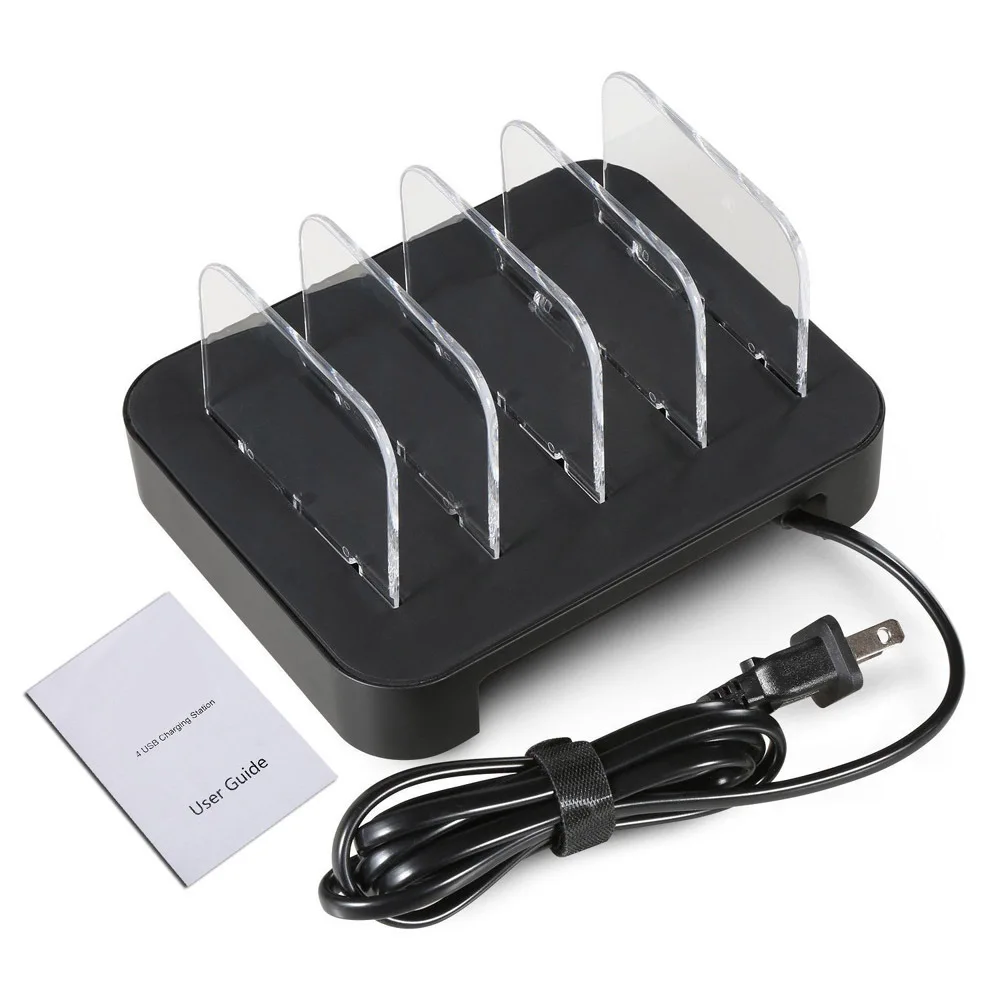 USB Charging Station Dock With Stand Holder 4 Ports 2.4A Multi Function Charger For Mobile Phone Tablet PC US UK EU Version | Мобильные