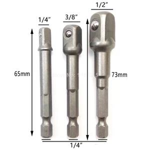 Набор удлинителей из ванадиевой стали, 3 шт.лот, с шестигранным хвостовиком на 14 дюйма, 38 дюйма, 12 дюйма, набор удлинителей для электроинструментов, 65 73 мм