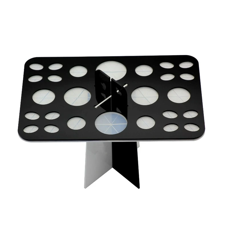Round hole black 26 отверстий, многофункциональная Кисть для макияжа, держатель для бровей, теней, штамп, косметическая кисть для пудры, сушильная полка, подставка, дисплей - Handle Color: Round hole black