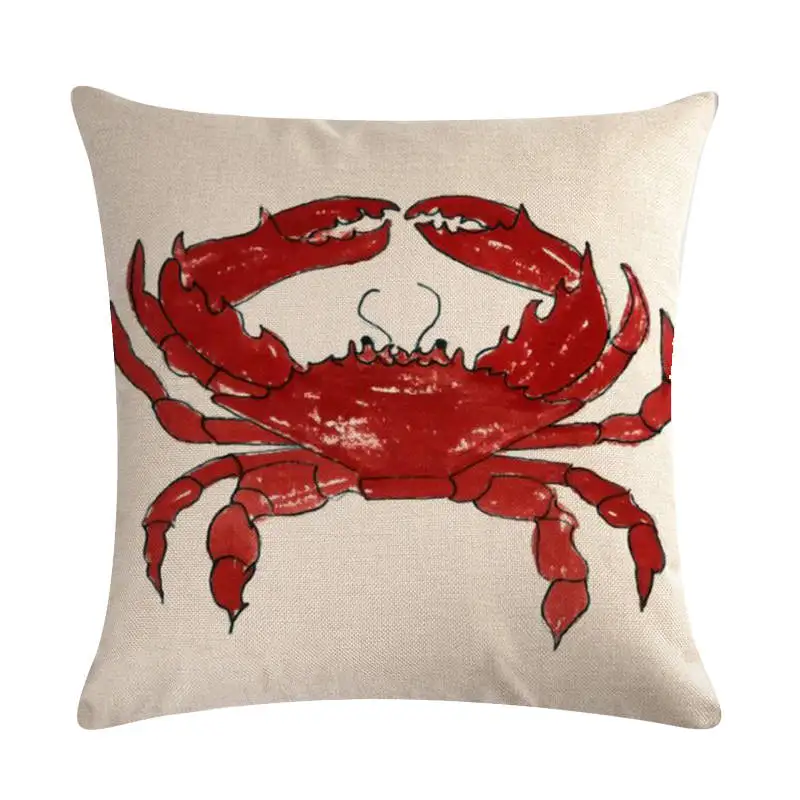 Наволочка для подушки украшение дома и свадьбы из хлопка льна с принтом морского