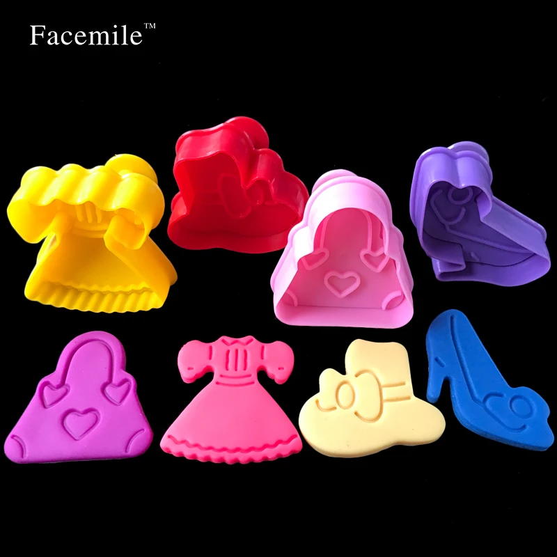 4 шт. туфли на каблуке головной убор ручной мешок плунжер резак для печенья форма