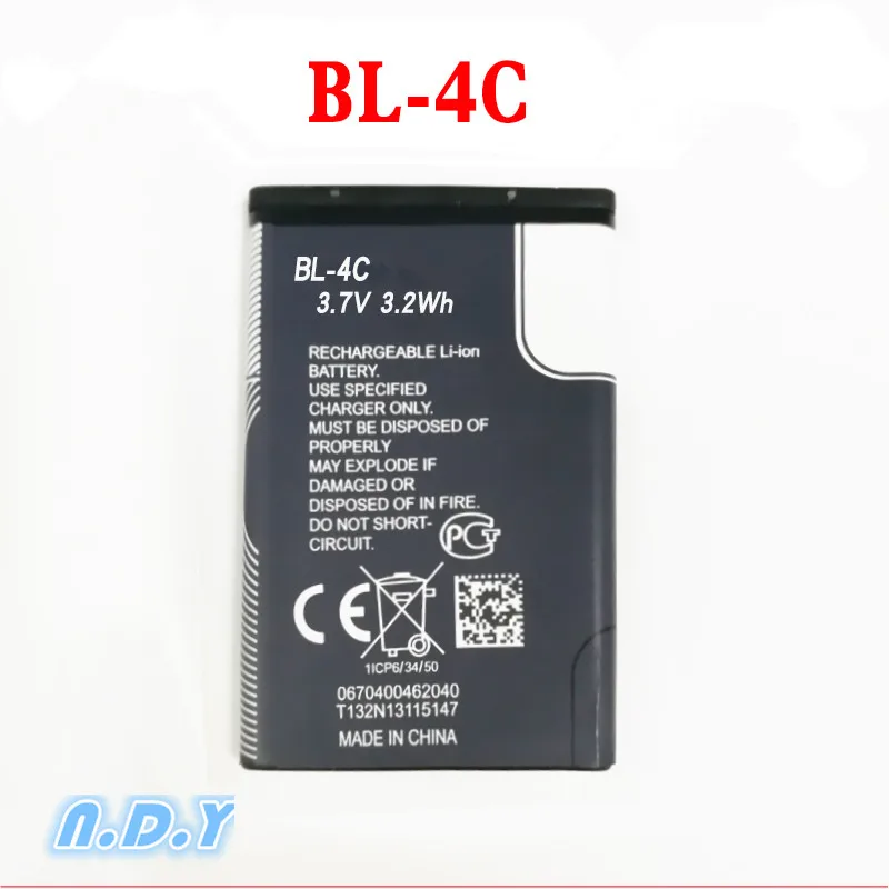 Оригинальный BL 4C 890mAh литий ионный аккумулятор для Nokia 2652 3108 6100 6170 6260 7270 6101 6102