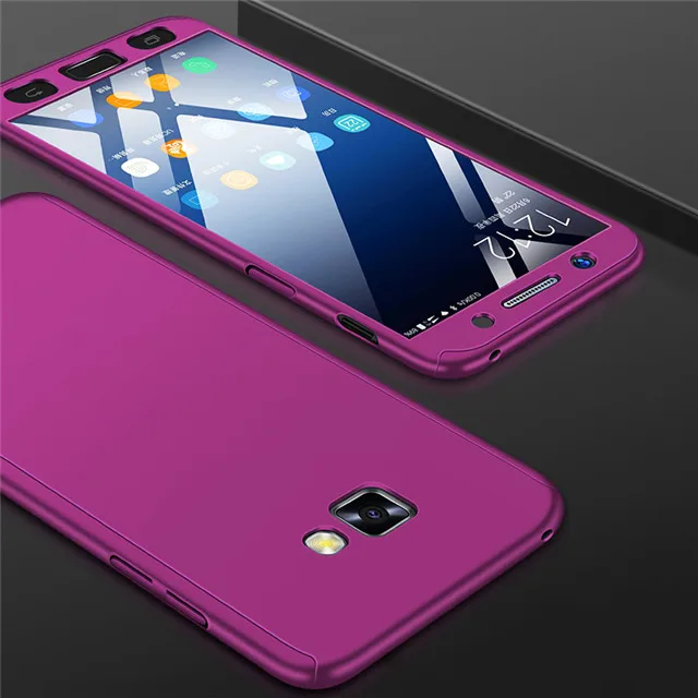 Фиолетовый 360 Полное покрытие чехол для телефона для samsung Galaxy M10 A10 A70 A40 A50 чехол для A6 A8 J6 J4 Plus A9 защитная оболочка чехол Крышка - Цвет: Фиолетовый
