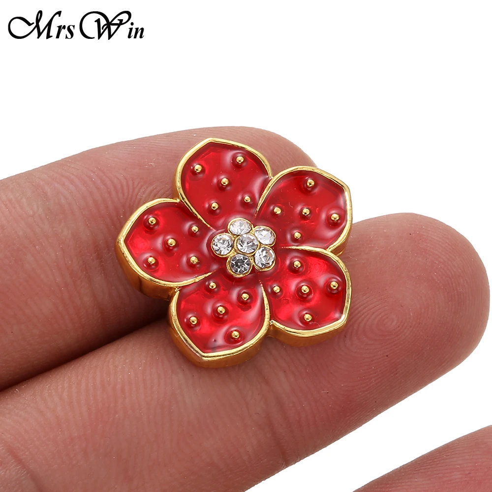 10pcs/lot New Gold Snap Jewelry Oil Painting Rhinestone Flower Button 18mm Charms for Women Fit Bracelet Necklace | Украшения и