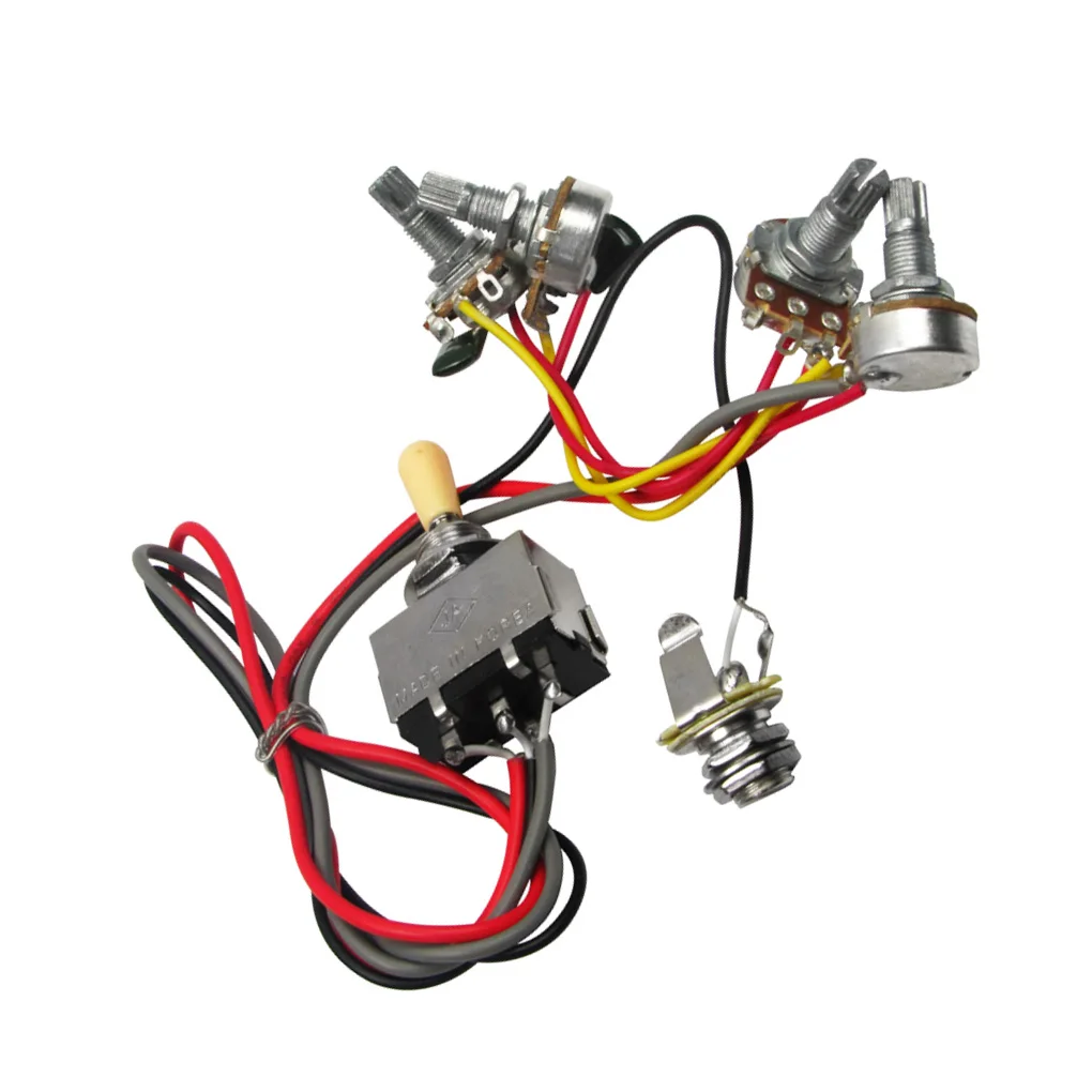 FLEOR Prewired жгут проводов для гитары 3 позиционный переключатель потенциометра 500K в