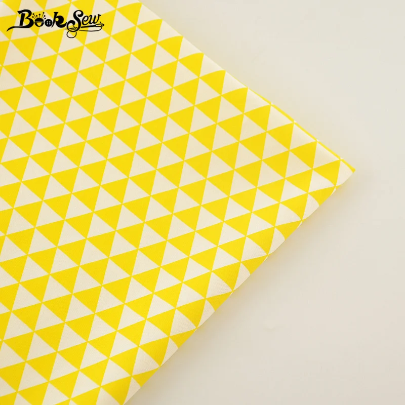 Хлопчатобумажная ткань Booksew 100% желтая треугольная дизайнерская домашняя