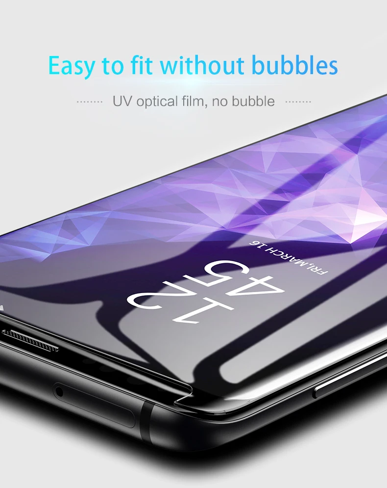 5D УФ жидкое закаленное стекло с полным клеем для samsung Galaxy Note 10 9 8 S8 S9 S10 Plus S10e S7 edge защитный чехол для экрана