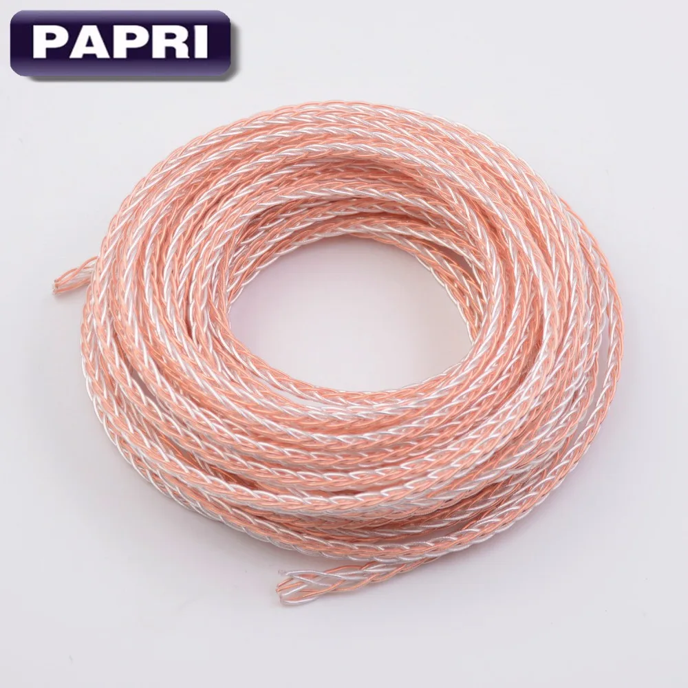 

PAPRI PTFE OCC Silver Upgrade Cable OCC Copper Wire Weaving Audio Cable For DIY HIFI Audio Headphone Earphone Headset