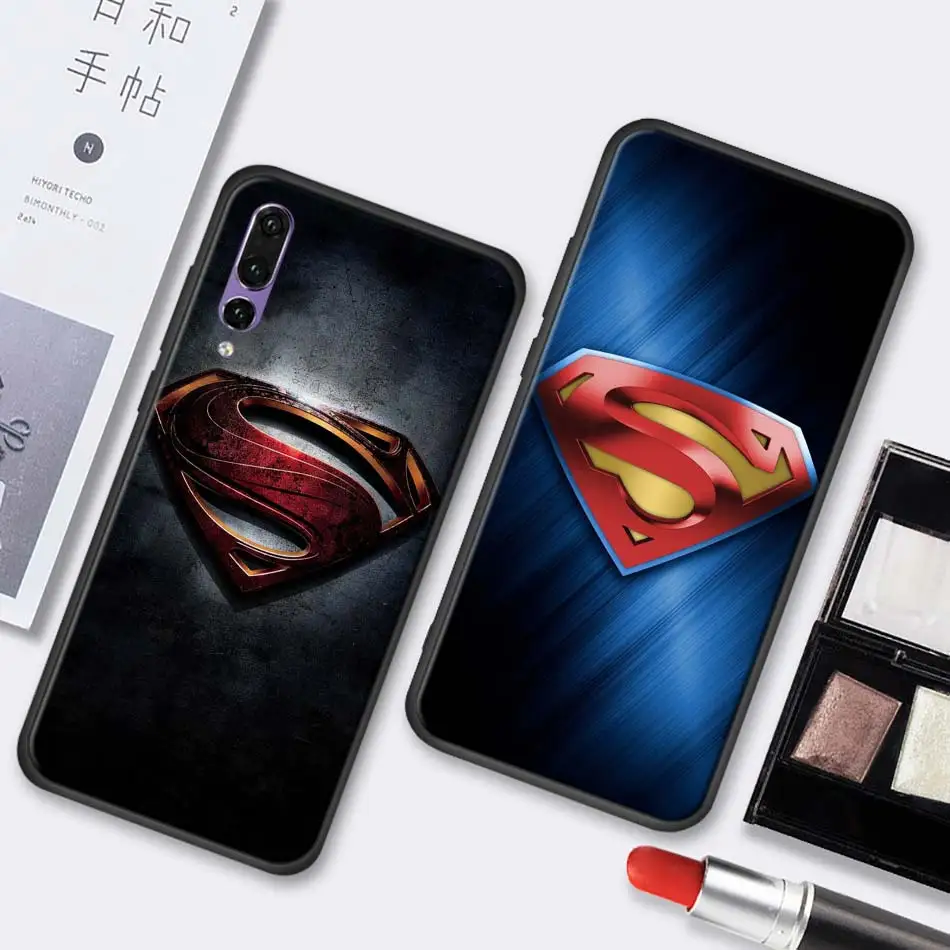 Черный чехол с логотипом Marvel СУПЕРМЕНА для huawei P30 20 Pro P10 P20 P30 Lite mate 10 20 Lite P Smart Plus чехол