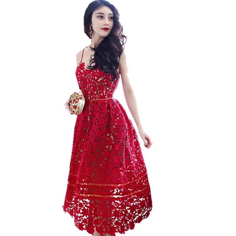 ZAWFL 2019 летнее высококачественное модельное дизайнерское кружевное платье