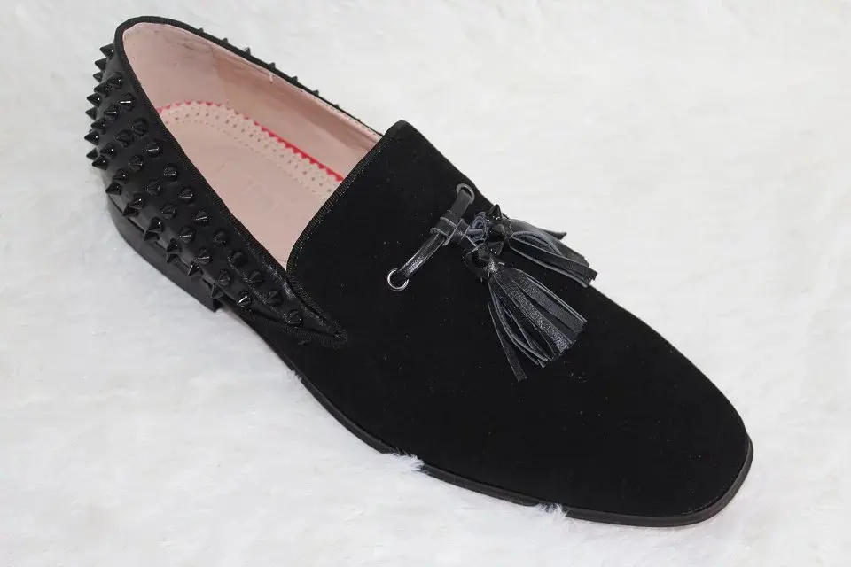 LTTL Заклепки Мужчины Обувь Ручной Работы Chaussure Homme Мужская Кисточкой Мокасины