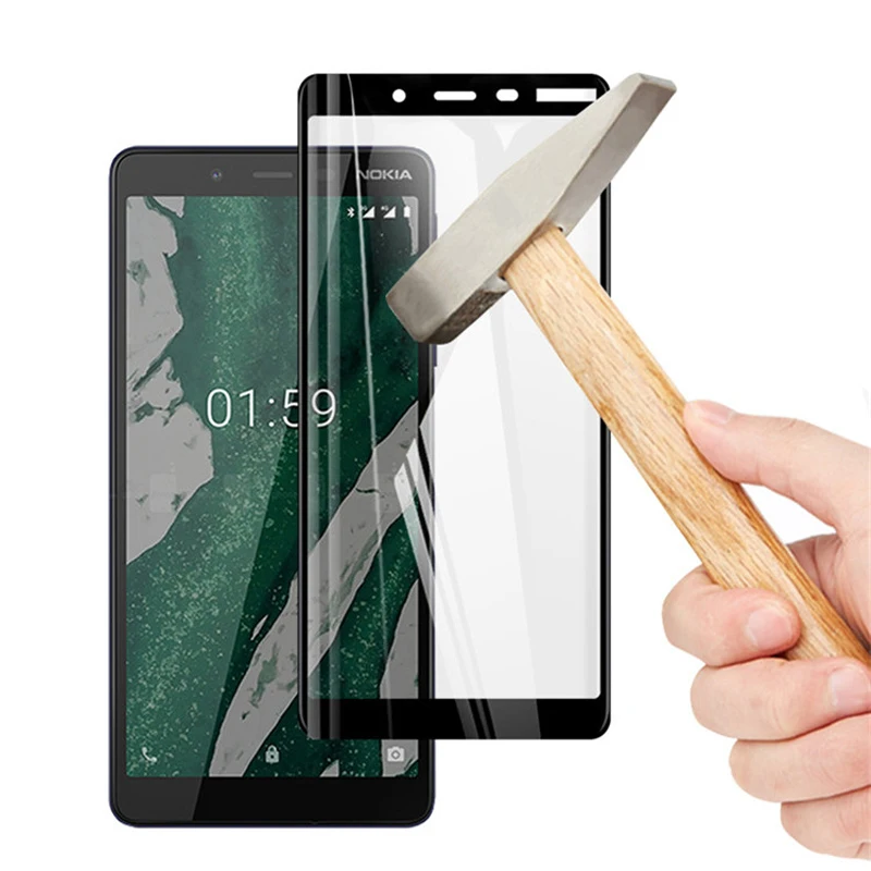 2 шт. 3D закаленное стекло для Nokia 1 Plus Полное покрытие экрана Взрывозащищенная