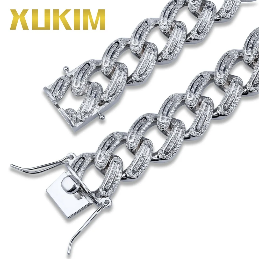 Xukim ювелирные изделия панк золотого цвета Майами кубинская цепочка AAA CZ