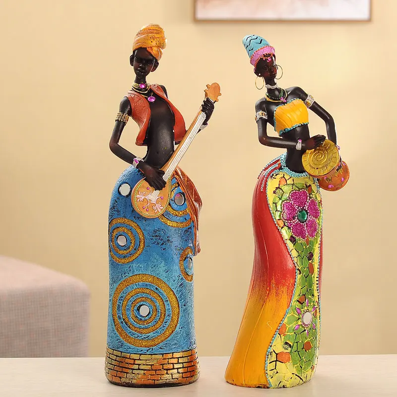 Характерное украшение для дома африканской фигуры Европейский шкаф телевизора