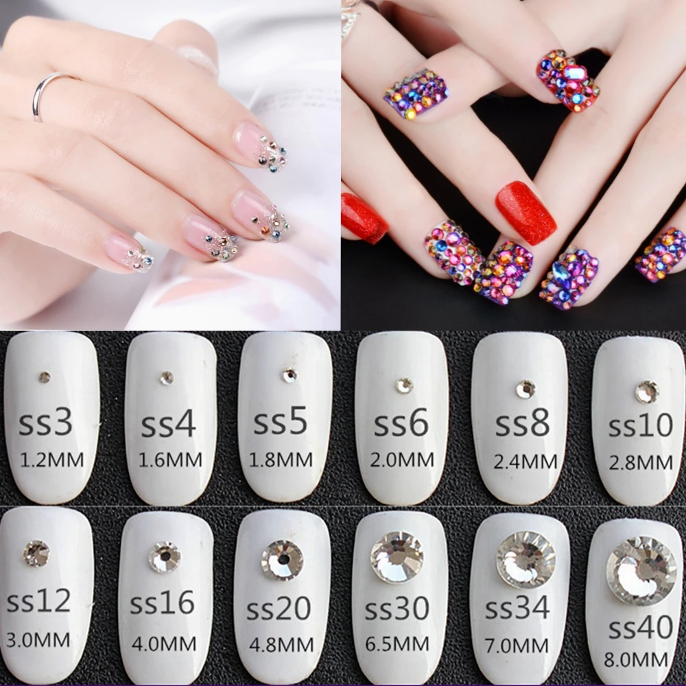 Кристаллы AB разных размеров без горячей фиксации с красным дном хрустальные