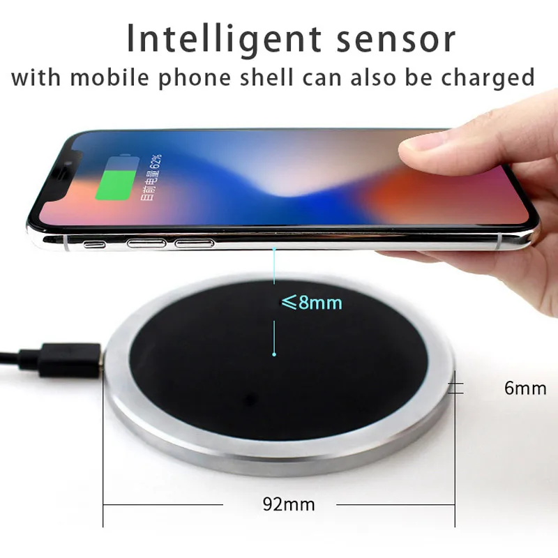 Беспроводное зарядное устройство для зарядки телефона адаптер quick charge 3 0 QC iphone X 8