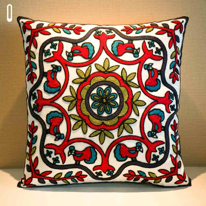 Горячая Распродажа этнические наволочки с ручной вышивкой геометрическим