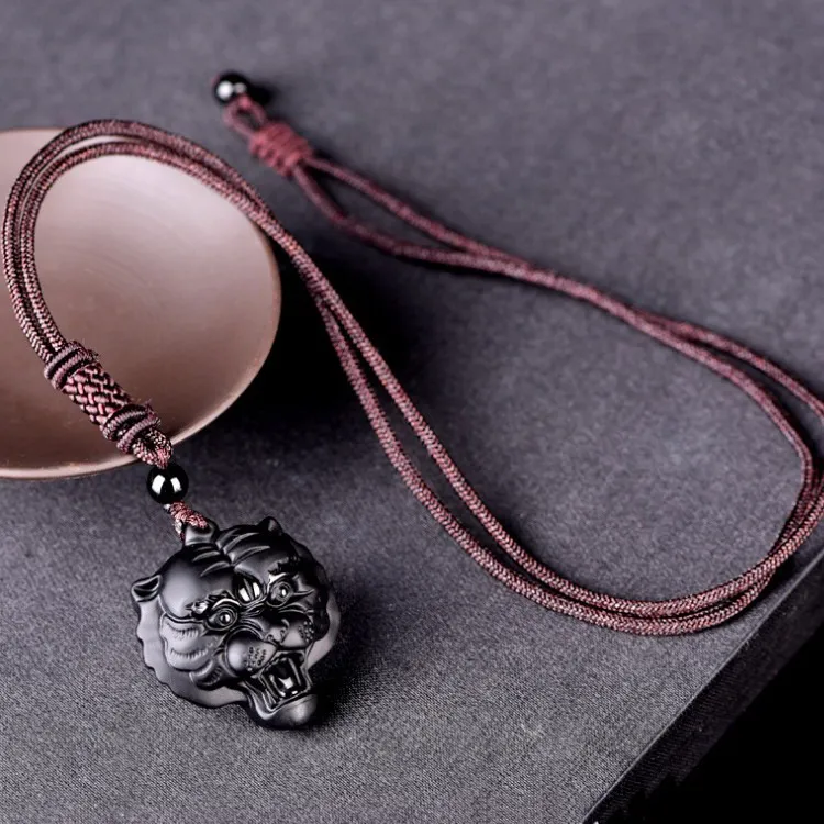 Высокое качество уникальный натуральный черный обсидиан ручной резной голова