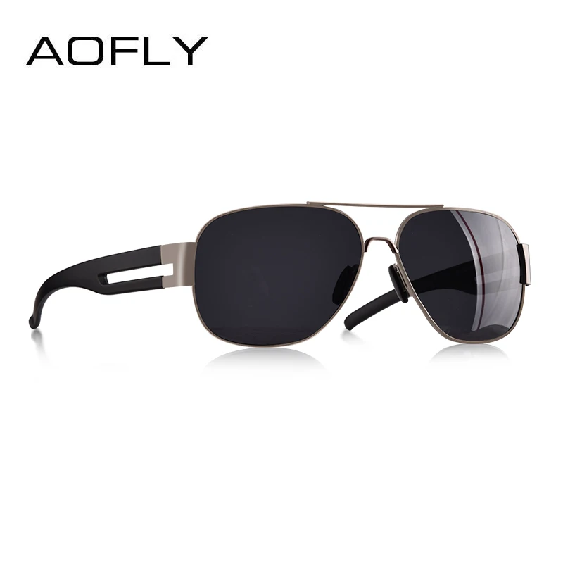 AOFLY, мужские солнцезащитные очки, фирменный дизайн, металлическая оправа TR90, дужки, негабаритные, поляризационные, мужские солнцезащитные очки для мужчин, gafas oculos masculino - Цвет линз: C4Gun