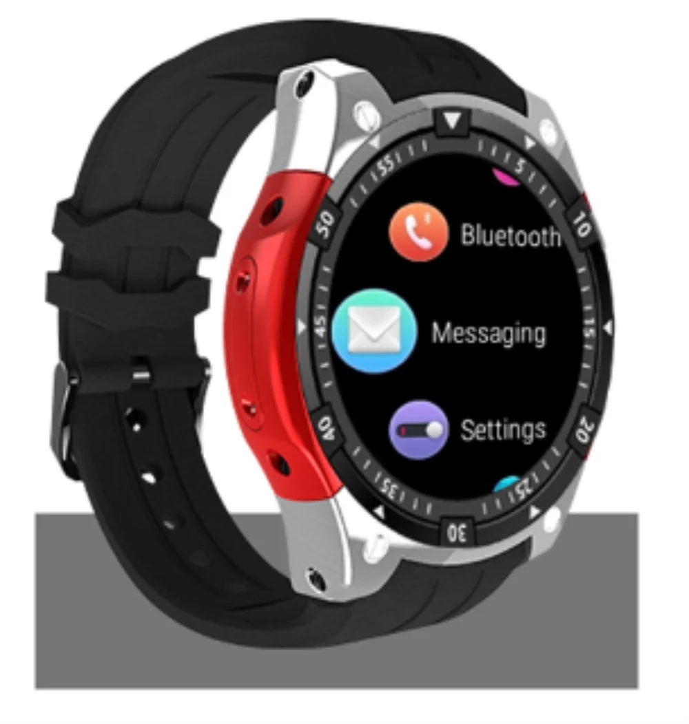 Red silver 512 4Gb 696X100 Bluetooth Смарт часы фитнес-трекер для измерения сердечного ритма 3g gps Android 5,1 SmartWatch мужские спортивные часы PK kw18 kw88 - Цвет: Red silver 512 4Gb