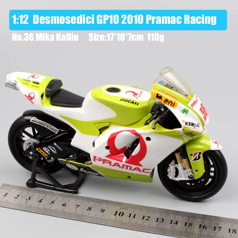 1/12 весы мини newray Pramac гоночной команды Desmosedici поездок на мотоцикле ducati GP10 2010 №36 Мика Каллио транспортных средств moto велосипед литья под давлением модель игрушки GP