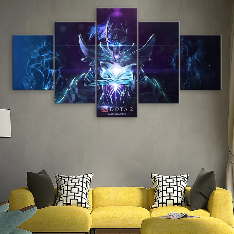Картина на холсте Hd настенное искусство 5 шт. Dota 2 модульное Современное украшение