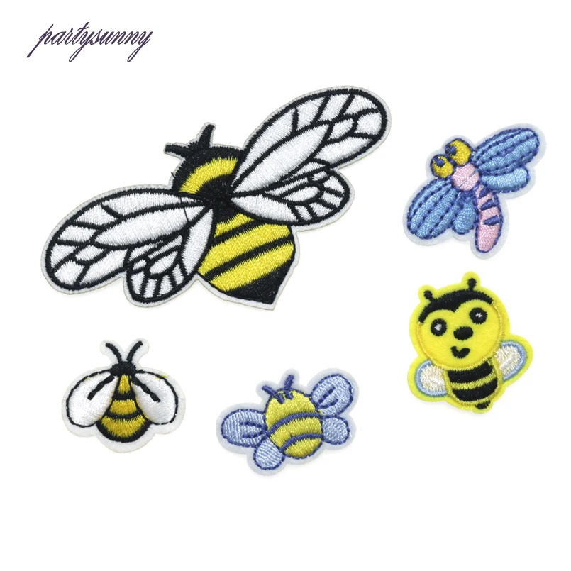 PF Симпатичные Bee Патчи Вышитые Железа На Патч Для Одежды Наклейки Брюки Швейные