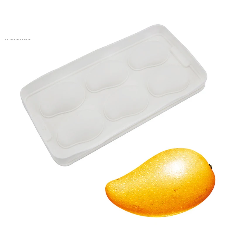 6 отверстий 3D силиконовая форма для торта манго дизайн десерта желе Инструменты