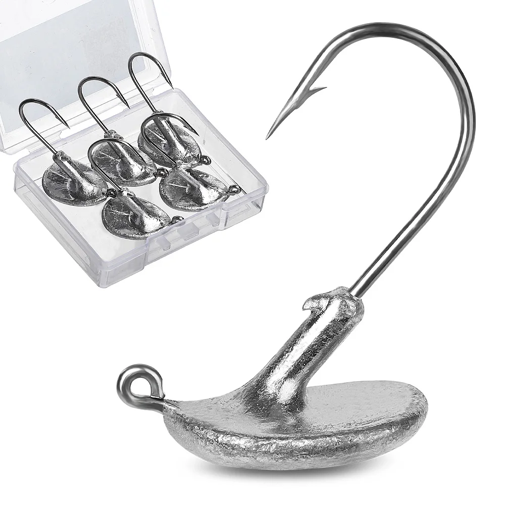 DONQL 5 шт./кор. стакан Lead Jig Head набор рыболовных крючков с бородкой и рыболовный крючок 3,5g 5g 7g 10g 14g для Мягкая приманка для карпа на рыбалку рыболовных крючков