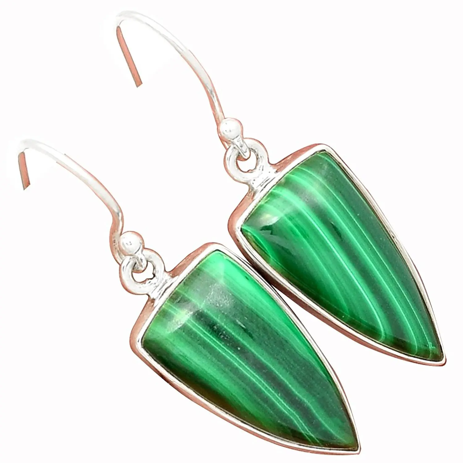 

Lovegem Genuine Malachite Earrings 925 Sterling Silver,37.8 mm, AE1468