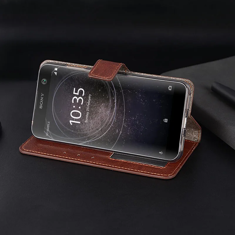 Роскошный флип-чехол из ПУ кожи с бумажником и фоторамкой для Sony Xperia Ace 1 10 XA2 XA1 Plus L1
