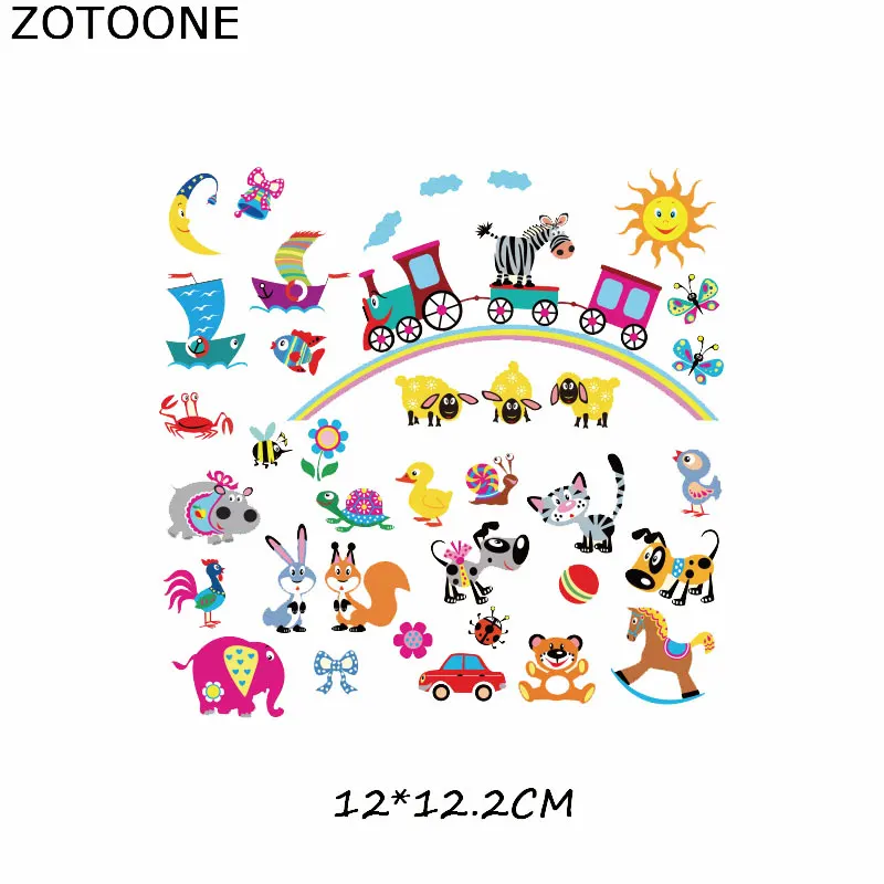Нашивки ZOTOONE с мультяшными животными набор термоклеевых нашивок для детской
