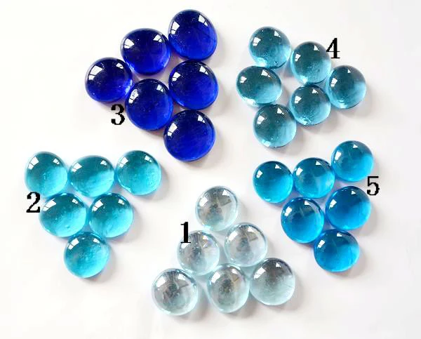 Украшения для дома плоский стеклянный камень 80 шт. синее стекло рукоделие