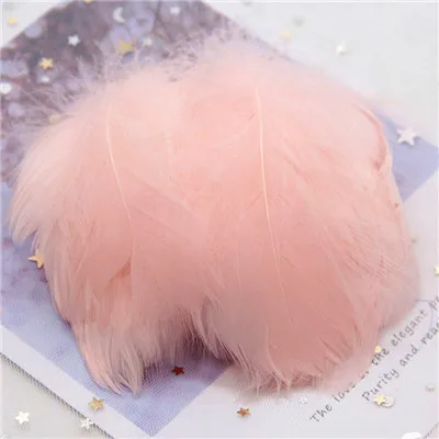 Champagne 100pcs Натуральные гусиные перья 4-8 см, маленькие плавающие цветные перья лебедя, Плюм для рукоделия, свадебные украшения, украшения для дома, 100 шт - Цвет: Champagne 100pcs