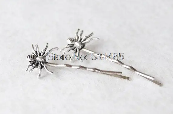 20 шт./лот заколки для волос в виде паука серебряные невидимки насекомых